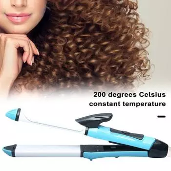 Выпрямитель для волос с плоским утюгом и пластиной с керамическим покрытием, быстрый нагрев, 2-в-1, многофункциональная укладка волос без вьющихся волос, бигуди, профессиональные волосы красный