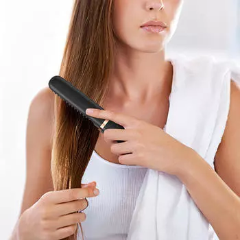 Выпрямитель для волос с регулируемыми настройками температуры для домашнего использования black USB charging