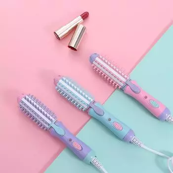 Выпрямитель для волос с температурой нагрева, щетка для выпрямления щипцов для завивки волос для женщин синий