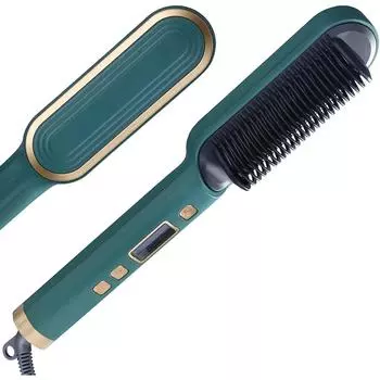 Выпрямитель для волос с ЖК-дисплеем, горячая расческа для выпрямления волос в сухом и влажном состоянии, турмалиновая керамическая щипцы для завивки и выпрямления волос US
