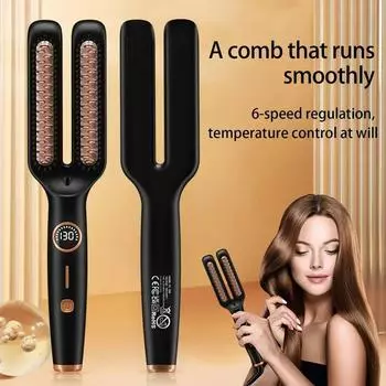 Выпрямитель для волос Щетка DualUse Travel Curling Comb 6-Setting Straightener Frizz Control Hairstyle Brush Для деловых поездок домой