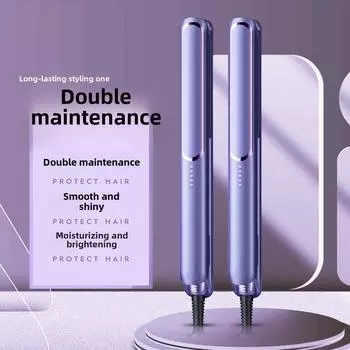 Выпрямитель и щипцы для завивки волос двойного назначения: Регулируемая температура, отсутствие повреждений, идеально подходит для челок, компактный дизайн