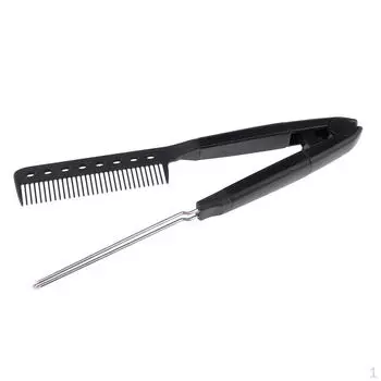 Выпрямляющая расческа для волос для парикмахерского выпрямителя - черная