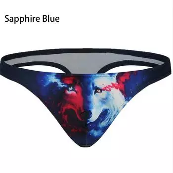 Выпуклая выпуклая сумка с 3D-животным принтом, стринги, нижнее белье с низкой посадкой L