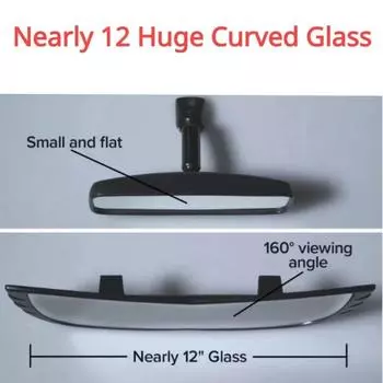Выпуклое заднее зеркало, внутреннее зеркало заднего вида с расширенным обзором, автозапчасти, автомобильное заднее зеркало, антибликовое широкоугольное авто заднего вида чёрный
