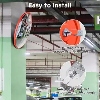 Выпуклое зеркало 17 11/16\ X 3 1/8\ PP & PC Безопасность парковки 12 inch