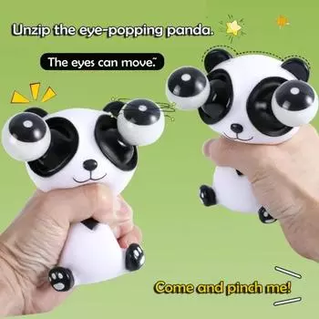 Выпуклый глаз Игрушка для животных Тревога Снятие стресса Капустный червь Панда Сжатие Щипок Сенсорный A