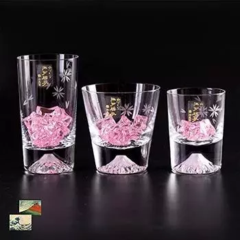 Выпущено в стекле Fuji Glass Tajima Glass Mini Sakura Rock Glass x Mini Sakura Tumbler Glass x Sakura Cold Sake Glass Set 3 Piece Sakura Kiriko Mini