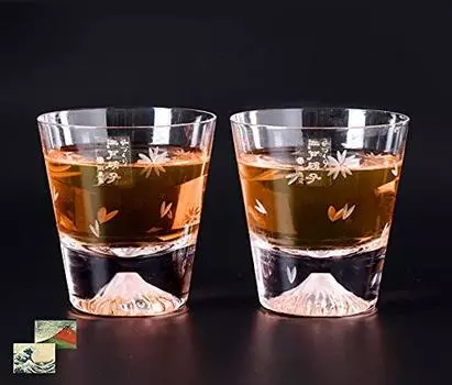 Выпущено в стекле Fuji Glass Tajima Glass Fuji Mini Cherry Blossom Rock Glass Sakura Kiriko Pair Set of 2 Mini Souvenir Grand Prix Tourism Agency Award Edo