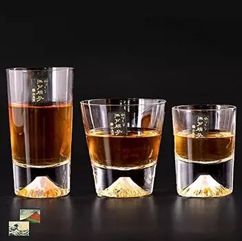 Выпущено в стекле Fuji Glass Tajima Glass Mini Plain Rock Glass x Mini Plain Tumbler Glass x Cold Sake Glass 3 Piece Set Sakura Kiriko Mini Souvenir Grand