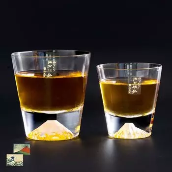 Выпущено в стекле Fuji Glass Tajima Glass Fuji Rock Glass Plain x Fuji Mini Rock Glass Plain Набор из 2 мини-сувениров Grand Prix Edo Glass Kiriko Fuji
