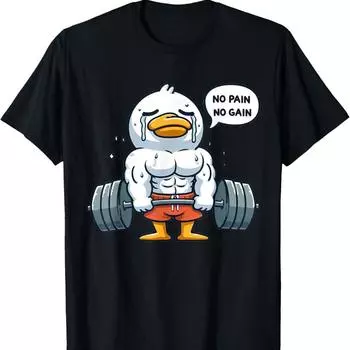 Выпуск The Quackin Duck Gym Тяжелая атлетика Бодибилдер Футболка Графические футболки Мужская одежда Уличная одежда Футболки S