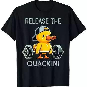 Выпуск The Quackin Duck Gym Тяжелая атлетика Бодибилдер Футболка Графические футболки Мужская одежда Уличная одежда Футболки S