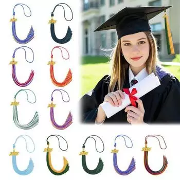 Выпускная кисточка 2025 года 9-дюймовая кисточка с подвеской 2025 года Стандартная кисточка Памятный подарок для выпускных церемоний Фотографии фиолетовый/золотой