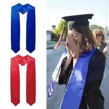 Выпускная лента для студентов, длинный атласный ремень 150 см, однотонная студенческая мягкая атласная лента для вечеринок, торжеств, выпускной аксессуар жёлтый