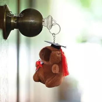 Выпускная шляпа, плюшевая игрушка капибара с дипломом, чучело, брелок, кулон, плюшевая кукла, украшение для студентов, подарок на выпускной сезон кофейный