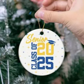 Выпускной 2025 года Украшение Класс Выпускной 2025 года Рождественское Украшение Керамическое Подвесное Украшение для Подарков Выпускникам A