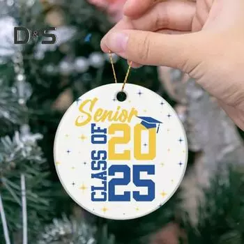 Выпускной 2025 года Украшение Класс Выпускной 2025 года Рождественское Украшение Керамическое Подвесное Украшение для Подарков Выпускникам A