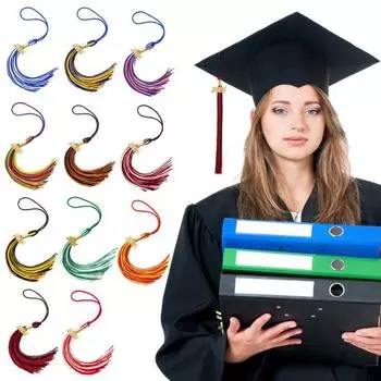 Выпускной кисточкой яркие цвета для взрослых и детей выпускной колпачок бахрома выпускной шляпа декор для церемоний чёрный/красный