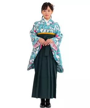 Выпускной колледж Хакама Великолепный B Jade Хакама [KYOETSU] Комплект, Церемония, Студенты, Дамы, (9. Хацунэ, Л.)