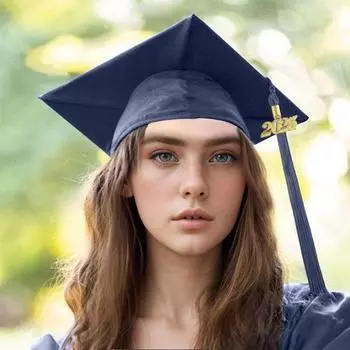Выпускной колпак 2025 года с кисточкой, шляпа бакалавра с регулируемым размером, эластичная лента, аксессуар для выпускного платья, церемония вручения диплома магистра Adult