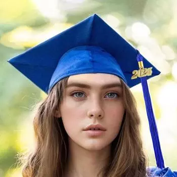 Выпускной колпак 2025 года с кисточкой, шляпа бакалавра с регулируемой резинкой Kid жёлтый