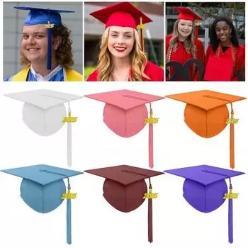 Выпускной колпак с кисточкой 2025 года, выпускной колпак унисекс для взрослых 2025 года, матовый для бакалавра средней школы небесно-голубой