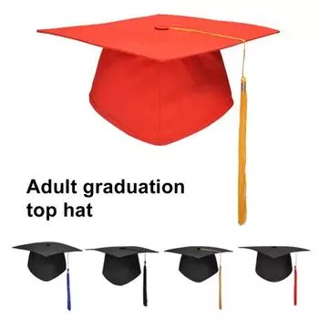 Выпускной колпак с кисточкой, шляпа бакалавра с регулируемым размером, эластичная лента, аксессуар для выпускного платья, церемония вручения диплома магистра B