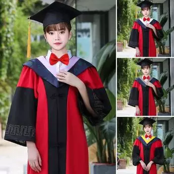 Выпускной комплект шапочки и мантии выпускной униформа 2025 года академический доктор S серый