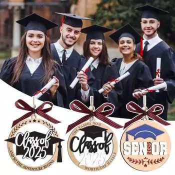 Выпускной кулон 2025 года, украшение из дерева, выпускной средней школы, колледжа, университета