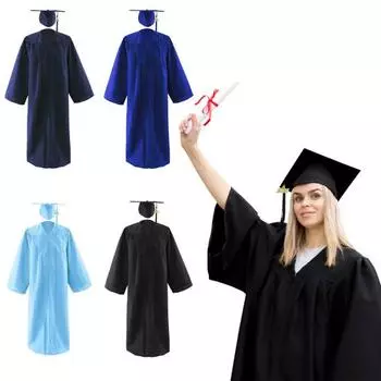 Выпускной мантии, шапочка с кисточками, комплект для выпускного 2025 года, костюм для переодевания, академическое платье унисекс для старшей школы и университета XXXL