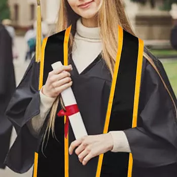 Выпускной палантин длиной 72 дюйма для клубных школьных церемоний фотореквизит чёрный