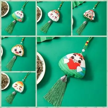 Выпускной Праздник драконьих лодок Мультфильм Цзунцзы Саше Выражение Тростниковый Саше Червь Дерево Материал Ручной Работы Сумка Подвесные Подарки