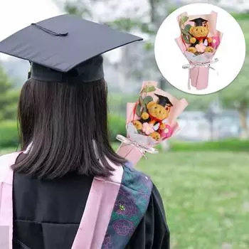 Выпускной сезон букет реквизит для фотосъемки мультяшный медведь ручная работа лента бант креативный подарок аксессуары жёлтый