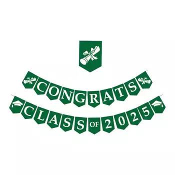 Выпускной сезон флаг вечеринка украшение макет сцены, атмосфера баннер One Size зелёный