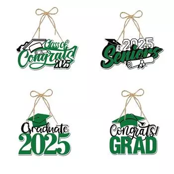 Выпускной сезон многоцветная бумага дверь подвеска вечеринка сцена макет украшения подвесные принадлежности 4 шт. One Size зелёный