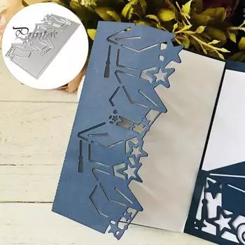 Выпускной шляпа металлический штамп для резки металла скрапбукинг тиснение карты изготовление пресс-форм серебряный