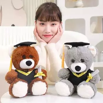 Выпускной Сова Медведь Кукла Милая Плюшевая Выпускной 2025 Подарок для Нее и Него Персонализированная Школьная Мягкая Игрушка Мини Докторская Шляпа Дизайн Выпускной Украшения C