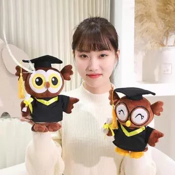 Выпускной Сова Медведь Кукла Милая Плюшевая Выпускной 2025 Подарок для Нее и Него C