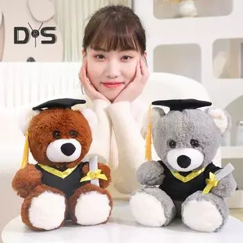 Выпускной Сова Медведь Кукла Милая Плюшевая Выпускной 2025 Подарок для Нее и Него Персонализированная Школьная Мягкая Игрушка Мини Докторская Шляпа Дизайн Выпускной Украшения D