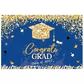 Выпускные баннеры для украшения, украшения для вечеринки One Size синий