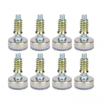 Выравниватели мебели Регулируемые выравнивающие ножки для столов, стульев, шкафов, основание диаметром M10 x 35 мм с фетровыми подкладками, упаковка из 8 шт.