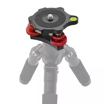 Выравнивающее основание штатива. Регулируемая головка штатива. Алюминиевый сплав. Наклон +/-5 градусов, с винтом 3/8 дюйма. чёрный