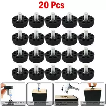 Выравнивающие ножки просты в установке M8, пластик и металл