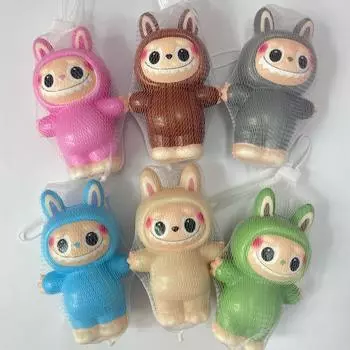 Выражение случайный Лабубу медленно поднимающийся стресс игрушка декомпрессионная кукла кавайный щипок ПУ имитация сжимания игрушки подарок