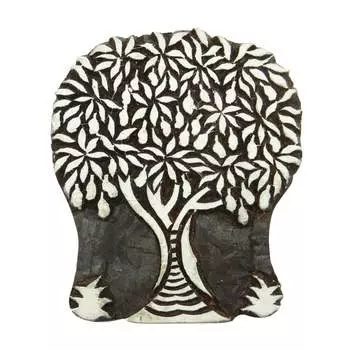 Вырезанное вручную дерево, индийская деревянная марка, штамп для вырезок, текстильный печатный блок 4.5 L X 3.8 W Inches коричневый