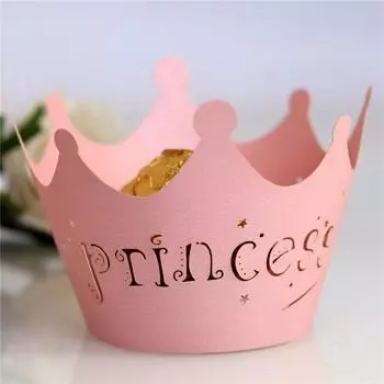 Вырезанный на день рождения бумажный стаканчик принцессы чехол для кекса праздничный декор лазерная резка кружевная бумага для торта 5*5*8cm