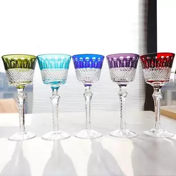 Вырезанный вручную хрустальный бокал для шампанского на высоких ножках, высококлассный креативный ретро-бокал для красного вина в европейском стиле 1PCS