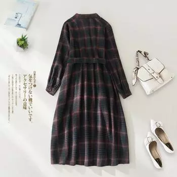 Вырезать этикетку экспорт осень новый шнуровка талия рубашка куртка платье женщины M