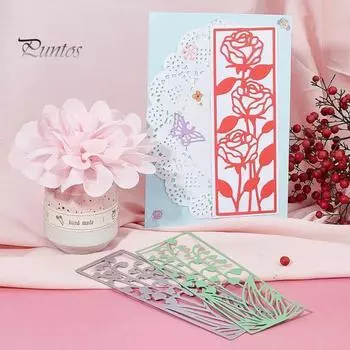 Вырезной штамп с цветком розы, выдолбленный DIY ремесла, скрапбук, фотоальбом, тиснение, штамп для школы D